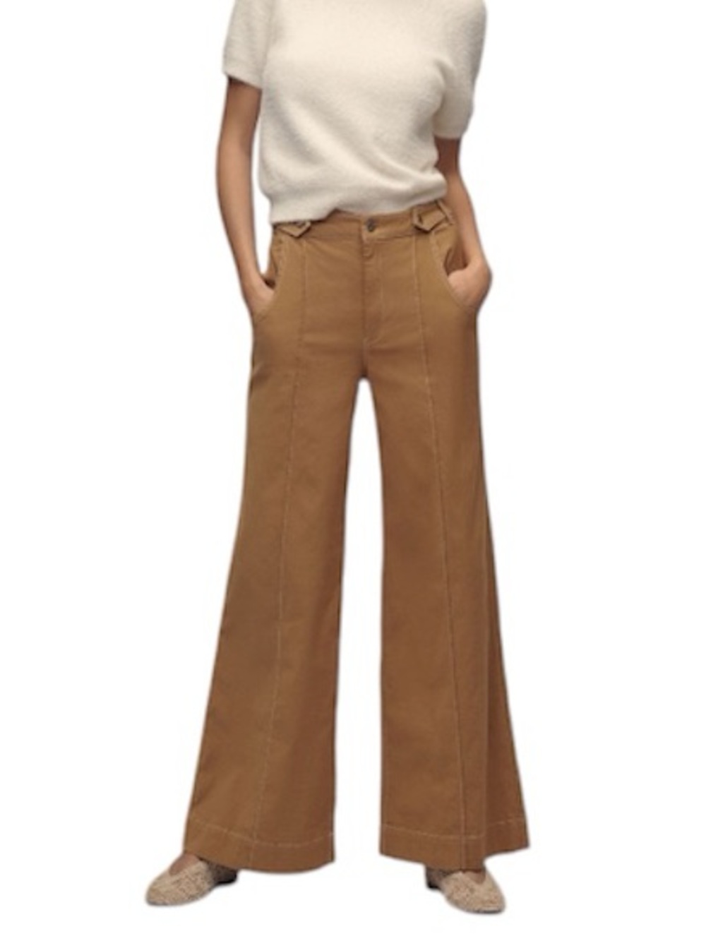 Maeve Wide-Leg Trousers in Camel Brown